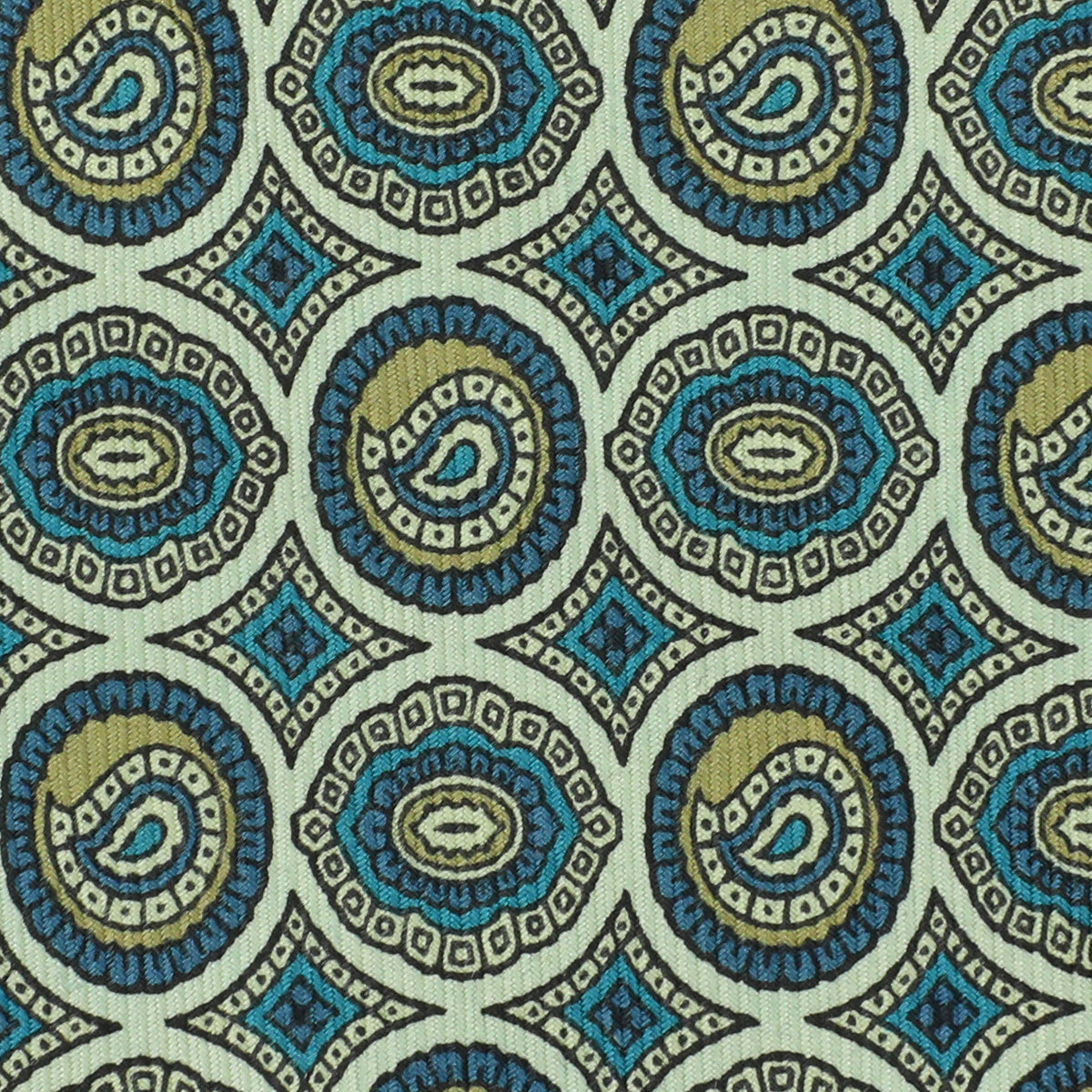 Vintage Printed Silk Bespoke - Teal / Sea Green