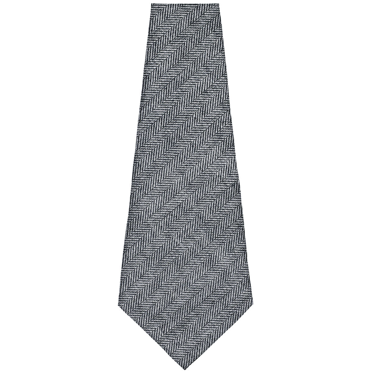 Vintage Herringbone Bespoke Linen / Cotton Tie - Grey