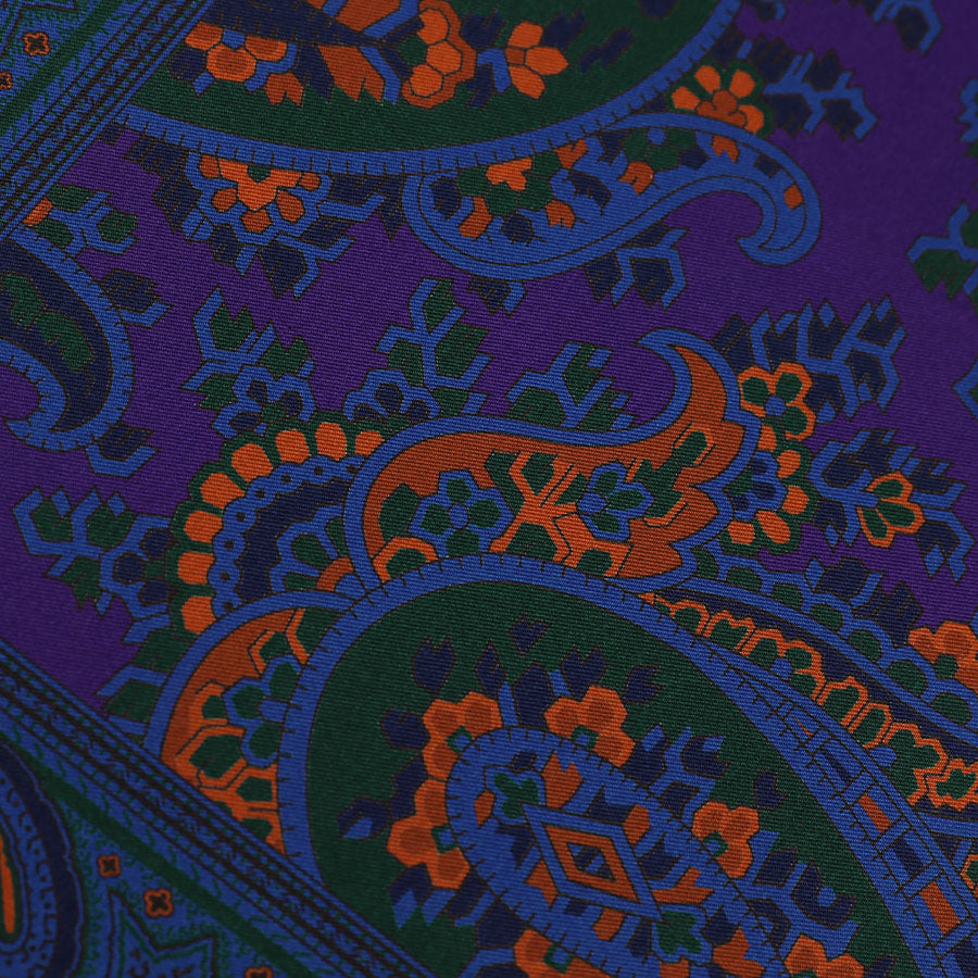 Ancient Madder Silk Pocket Square - Purple - 43x43cm