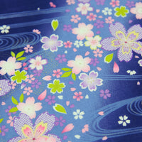 Floral Motif Cotton Handkerchief - Navy III