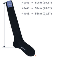 Knee Socks - Ribbed - Black - Wool