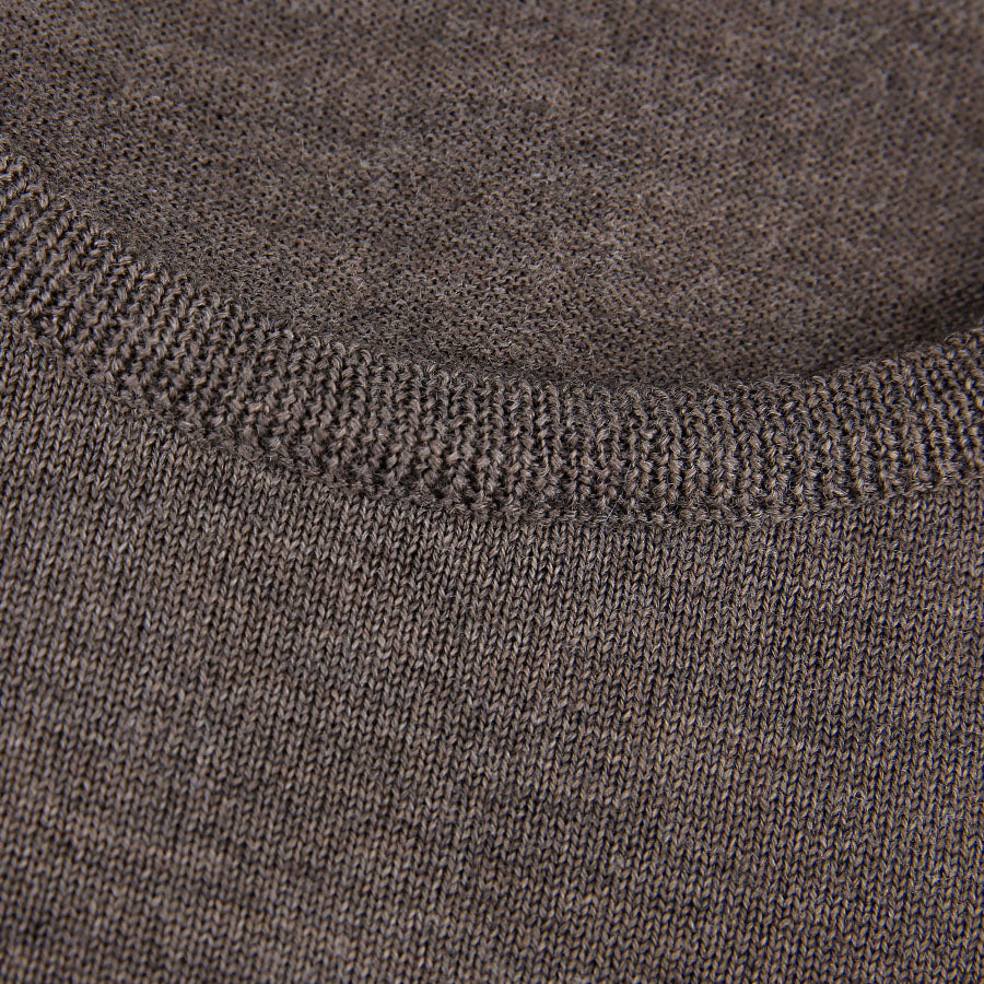 Merino Wool Crew Neck Sweater - Hazelnut