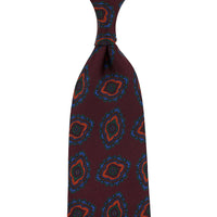 40oz Ancient Madder Silk Tie - Burgundy - Hand-Rolled