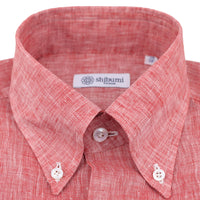 Linen Button-Down Shirt - Red