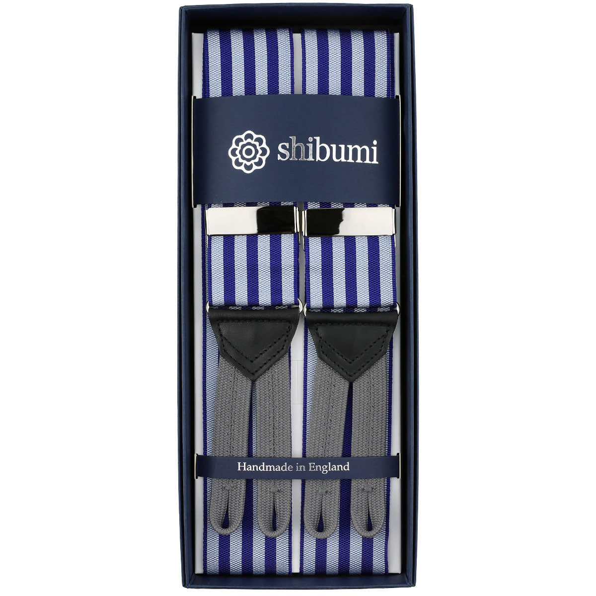 Barathea Braces - Navy / Grey