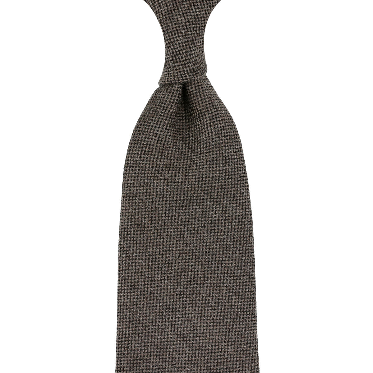 Plain Cashmere Tie - Hazelnut - Hand-Rolled