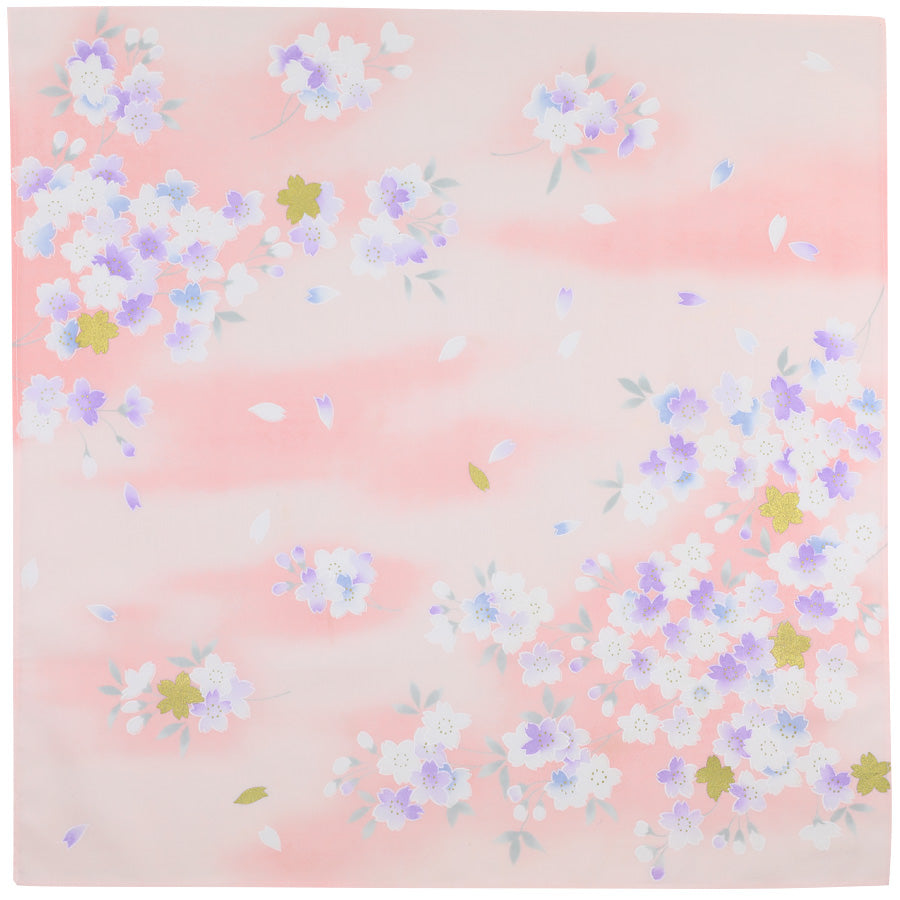 Kimono Motif Cotton Handkerchief - Pink