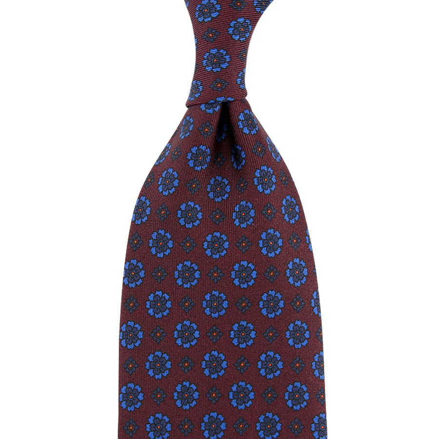 Ancient Madder Silk Tie - Wine - Hand-Rolled