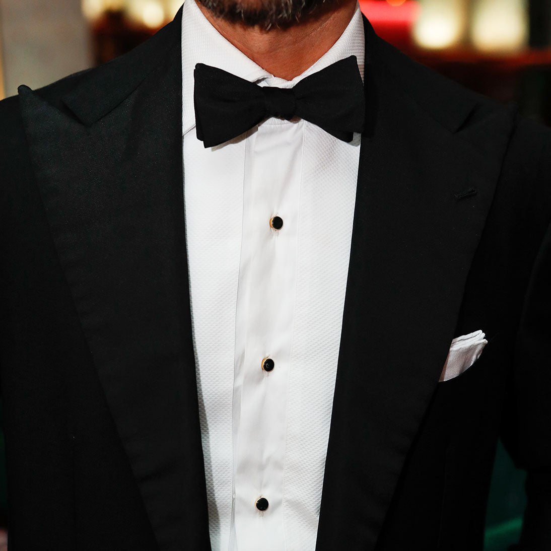 Butterfly Barathea Bow Tie - Black - Silk