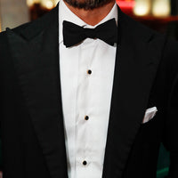 Butterfly Barathea Bow Tie - Black - Silk