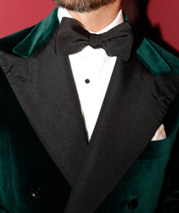 Butterfly Barathea Bow Tie - Black - Silk