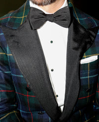 Butterfly Barathea Bow Tie - Black - Silk