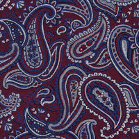Paisley Jacquard Bespoke Silk Tie - Burgundy / Navy
