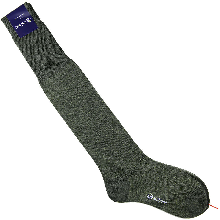 Knee Socks - Dots - Olive - Wool