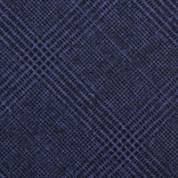 Glencheck Wool / Linen Bespoke Tie - Navy