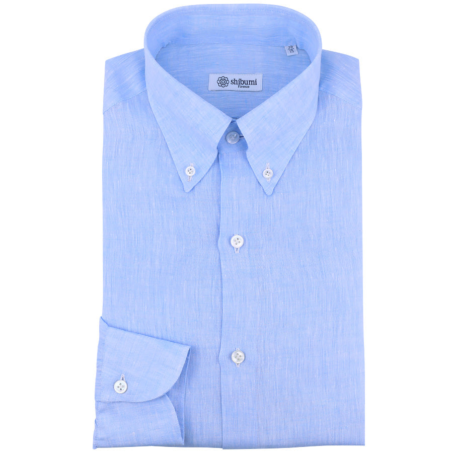 Linen Button-Down Shirt - Sky Blue