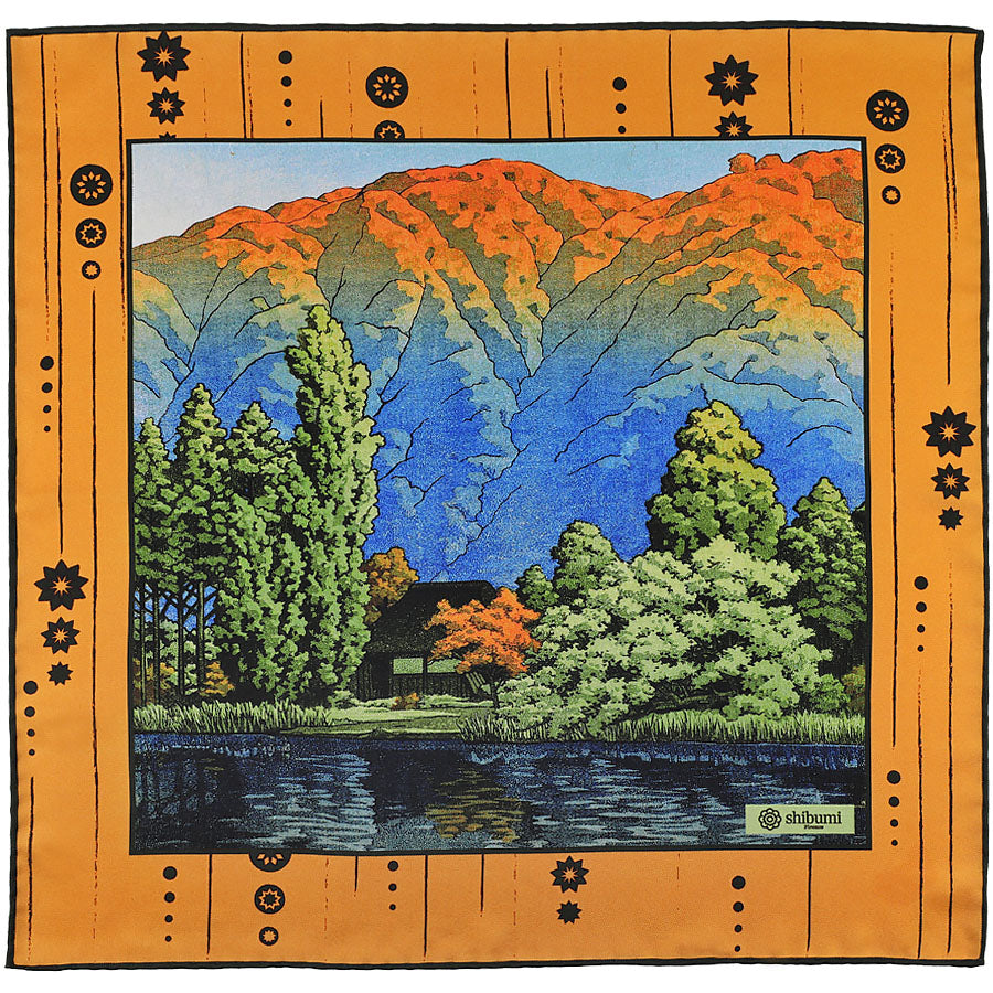 Ukiyo-e Silk Pocket Square - Aonuma no Asa - 40x40cm