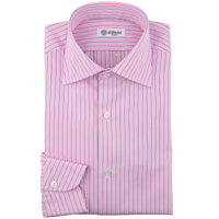 Poplin Semi Spread Shirt - Pink - Ticking Stripe