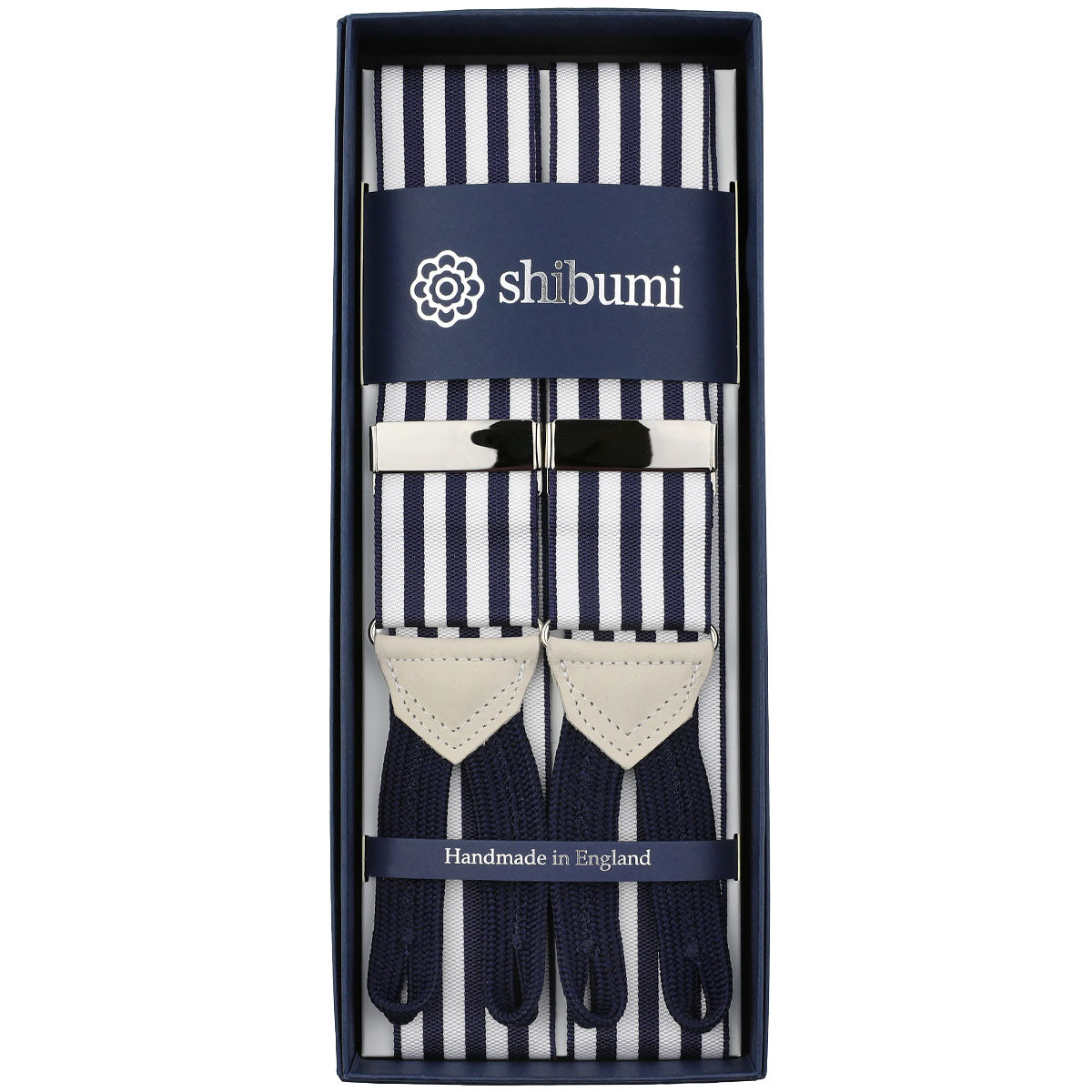 Barathea Braces - Navy / White