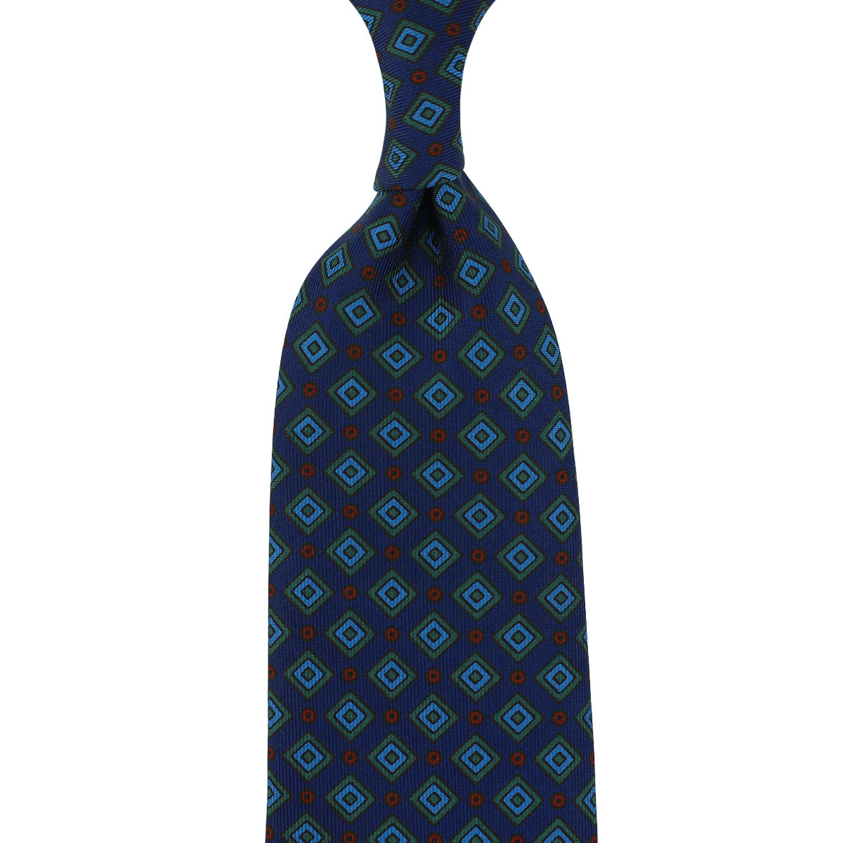 Ancient Madder Silk Tie - Navy - Hand-Rolled