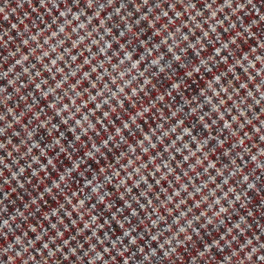 Checked Bespoke Wool Tie - Burgundy