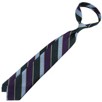 Japanese Grenadine Silk Tie - Forest / Purple / Sky