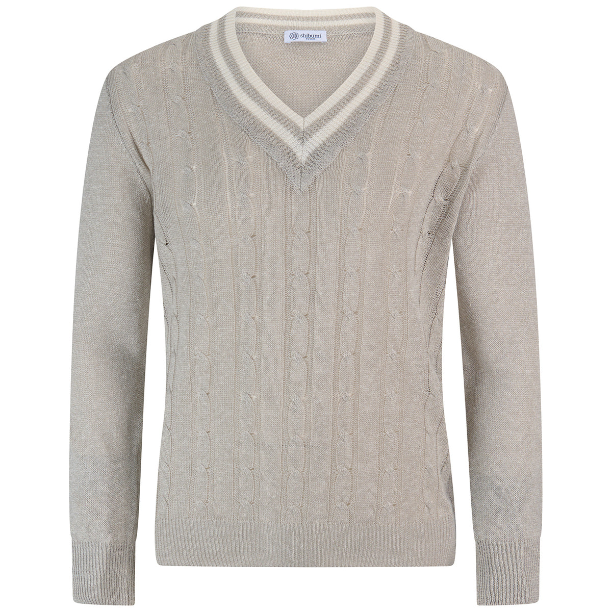 Linen / Cotton Cricket Sweater - Light Grey
