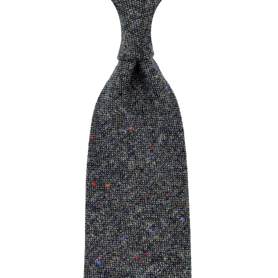 W. Bill Donegal Wool Tie - Grey - Hand-Rolled