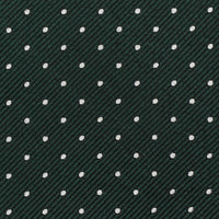 Polka Dot Bespoke Jacquard Silk Tie - Forest Green