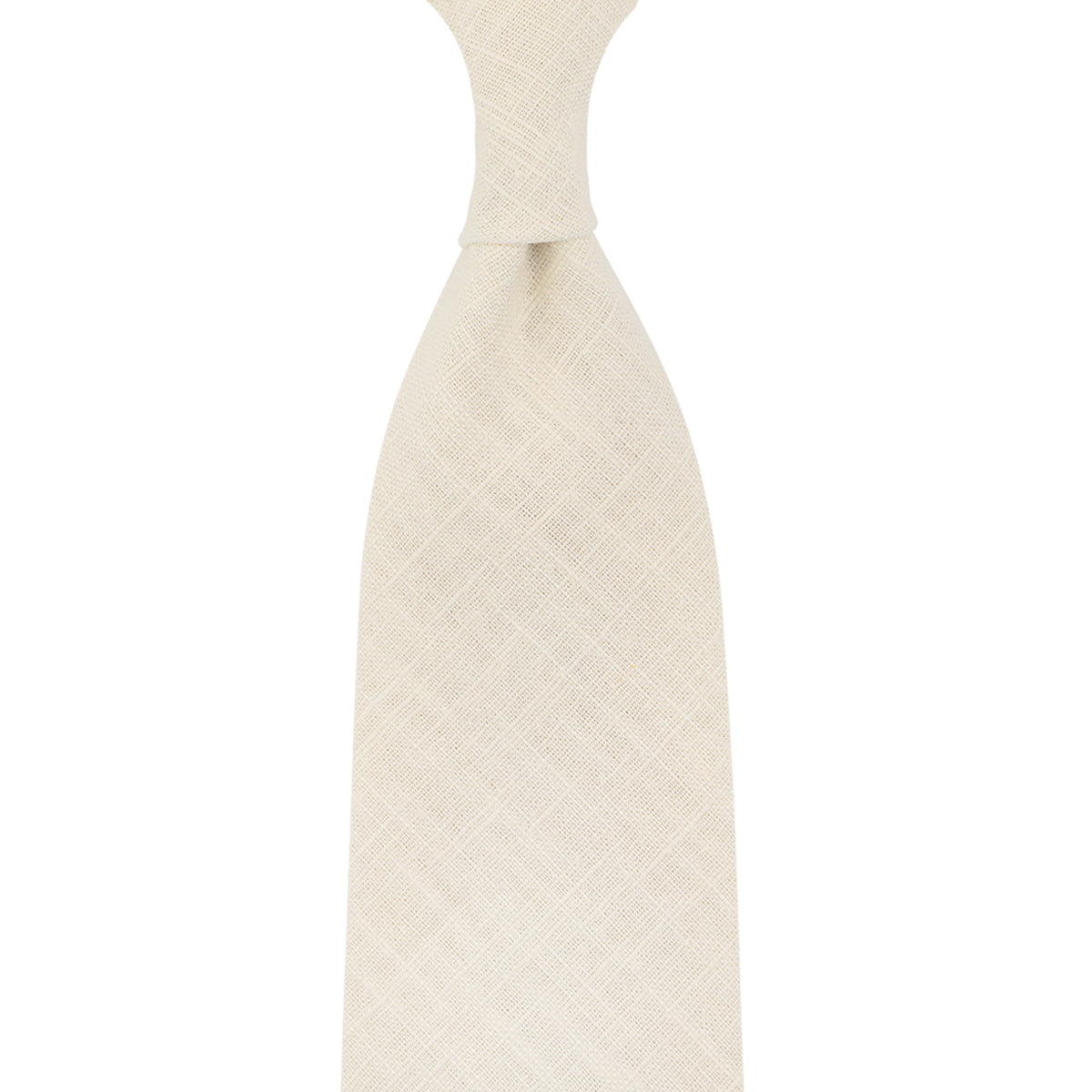 Japanese Ramie Tie - Cream - Hand-Rolled