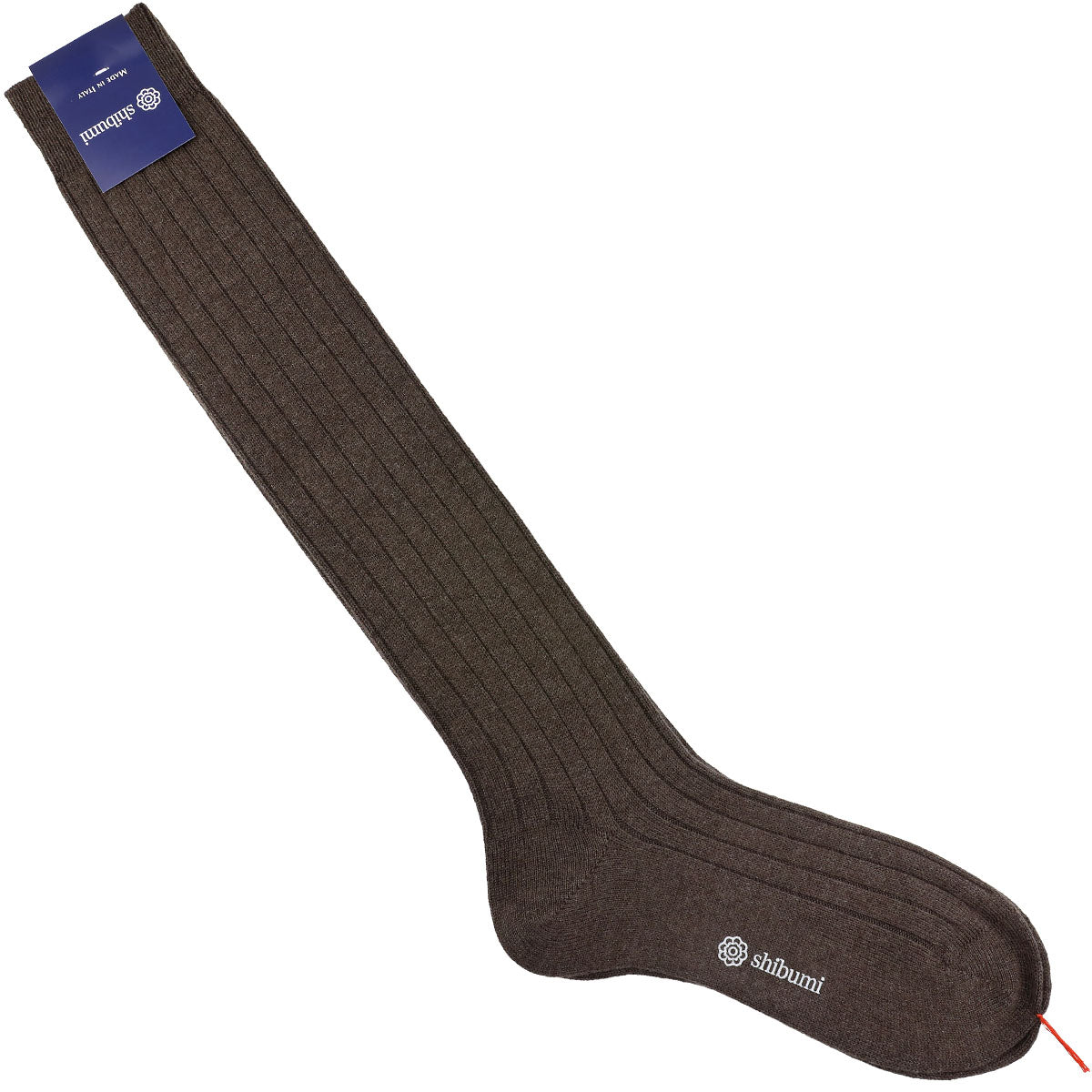 Knee Socks - Ribbed - Brown - Thick Wool