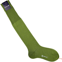Knee Socks - Dots - Moss Green - Pure Cotton