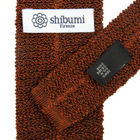 Crunchy Silk Knit Tie - Rust Mottled