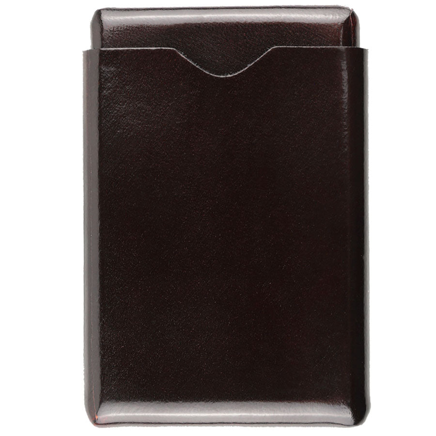 Calfskin Leather Card Case - Dark Brown