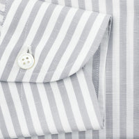 Cotton / Linen Semi Spread Shirt - White / Light Grey