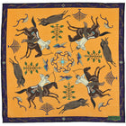 Japanese Hunter Wool / Silk Pocket Square - Melon - 40x40cm