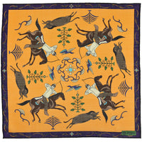 Japanese Hunter Wool / Silk Pocket Square - Melon - 40x40cm