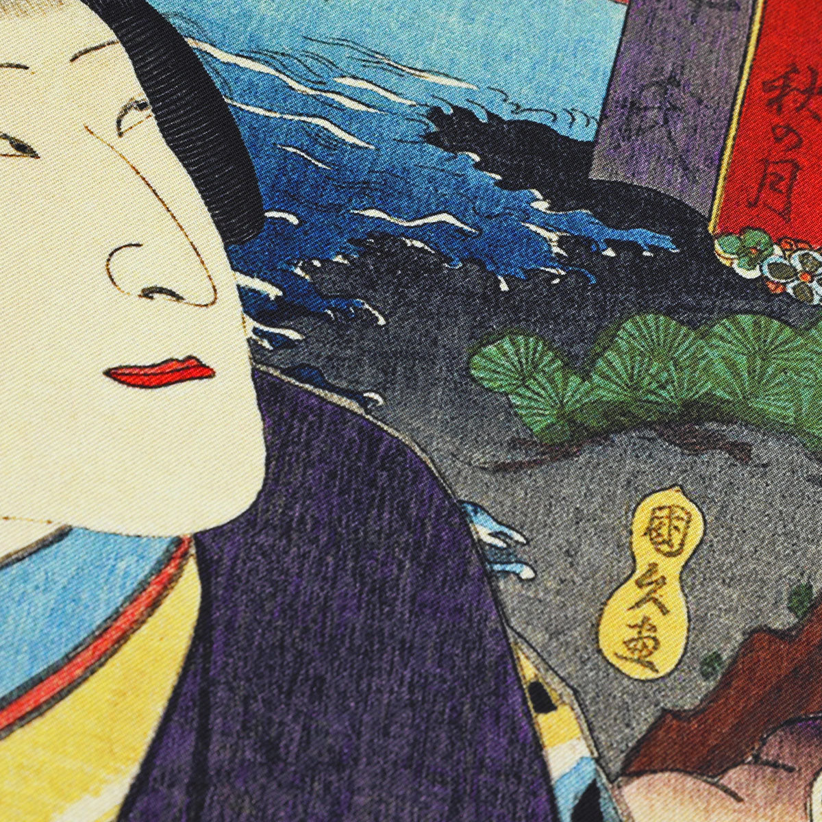 Ukiyo-e Silk Pocket Square - Akashi - 40x40cm