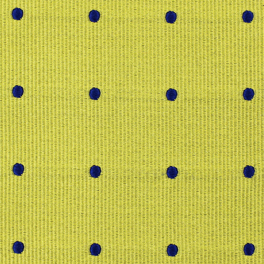 Polka Dot Bespoke Jacquard Silk Tie - Yellow / Navy