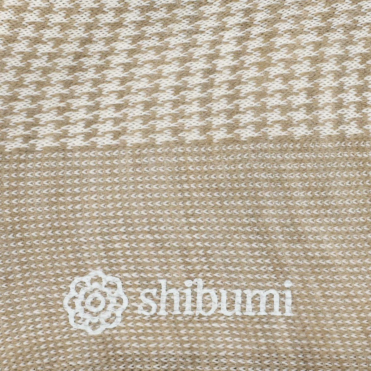 Knee Socks - Houndstooth - Beige - Wool