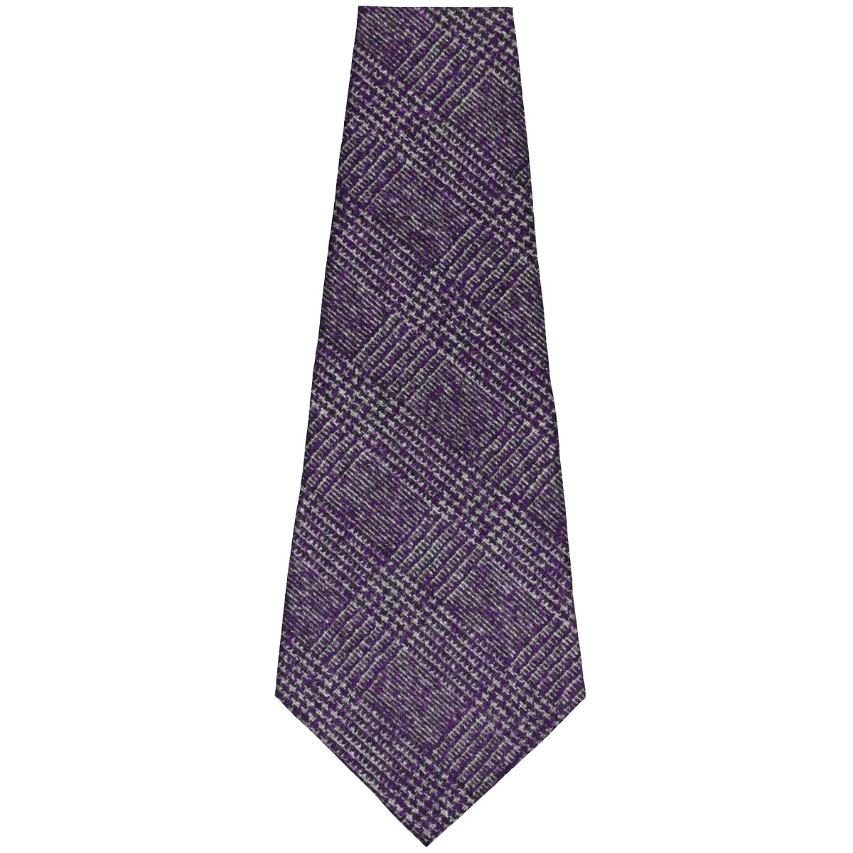Glencheck Bespoke Wool Tie - Purple