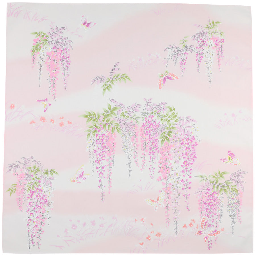 Kimono Motif Cotton Handkerchief - Pink