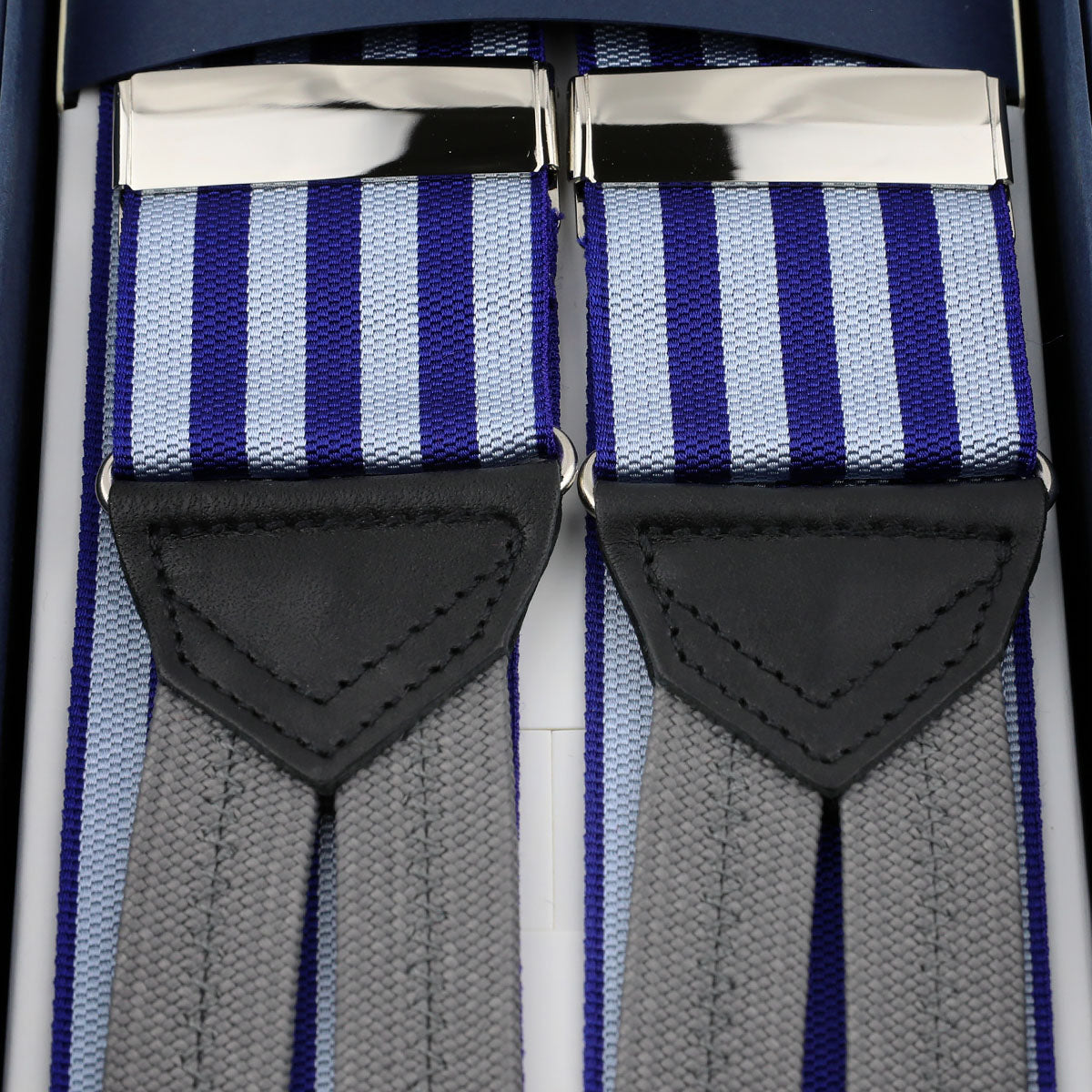Barathea Braces - Navy / Grey
