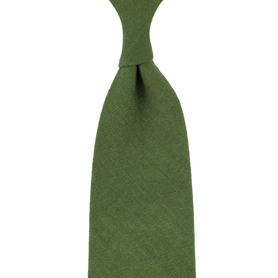 Japanese Ramie Tie - Moss - Hand-Rolled