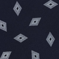 Japanese Boucle Silk Tie - Navy - Hand-Rolled