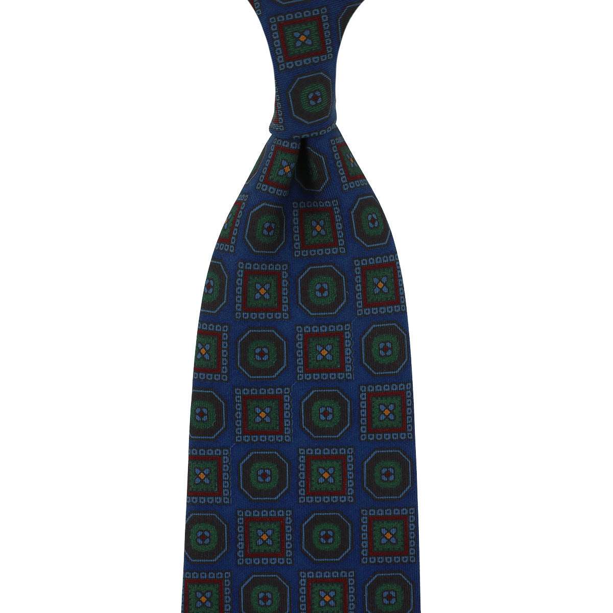 Ancient Madder Silk Tie - Navy - Hand-Rolled