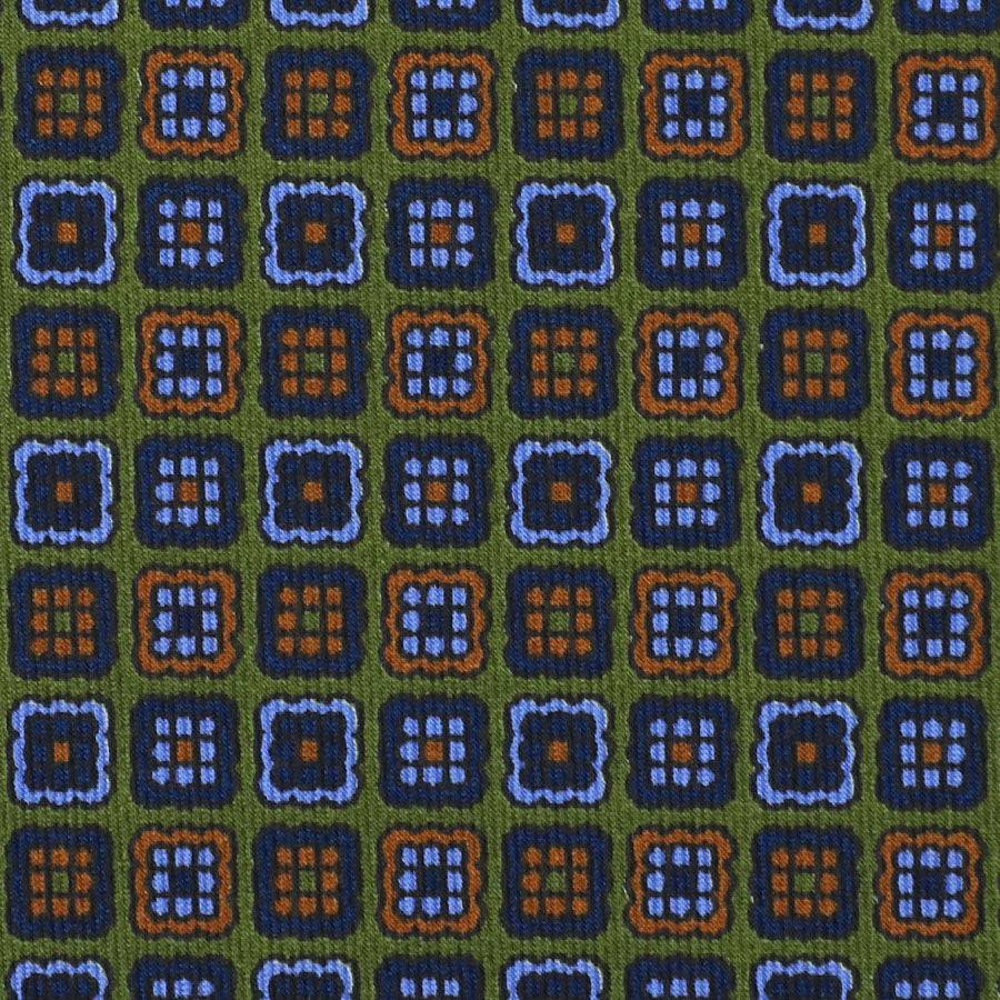 Ancient Madder Silk Bespoke Tie - Olive