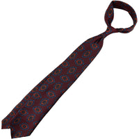 40oz Ancient Madder Silk Tie - Burgundy - Hand-Rolled