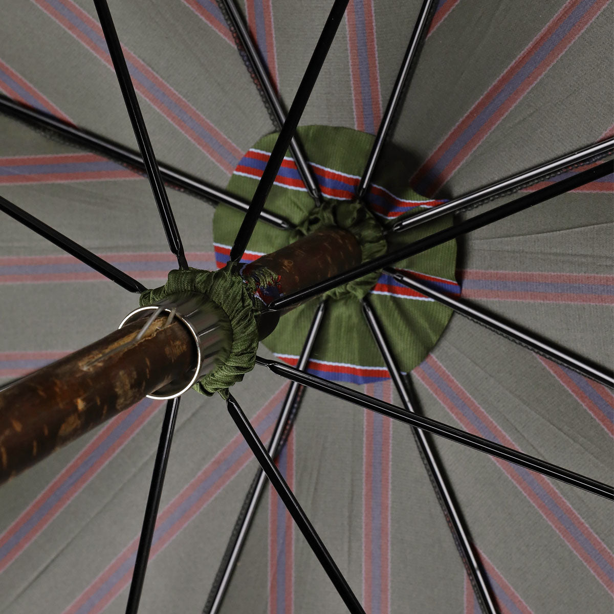 Shibumi x Mario Talarico Umbrella Olive Striped - Cherry