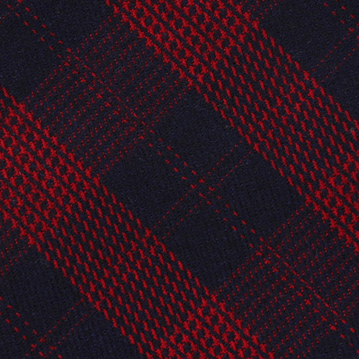 Checked Bespoke Wool Tie - Navy / Red